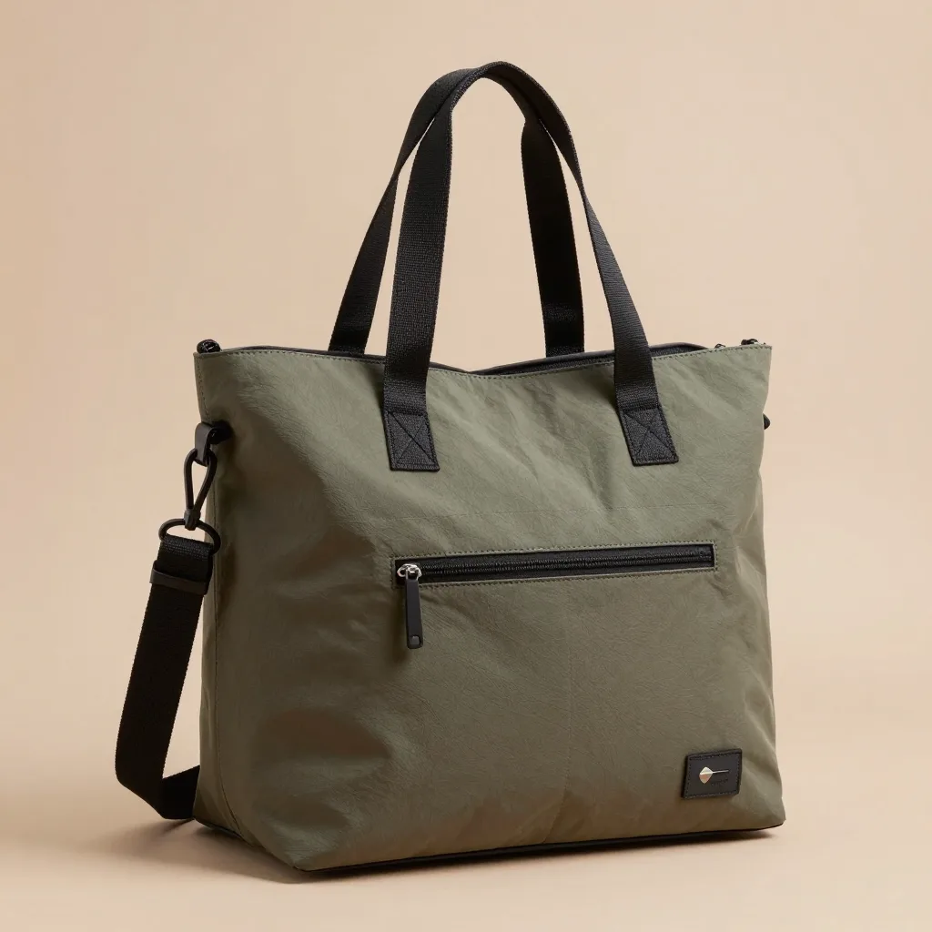 A roomy mochila tote bag on a light background