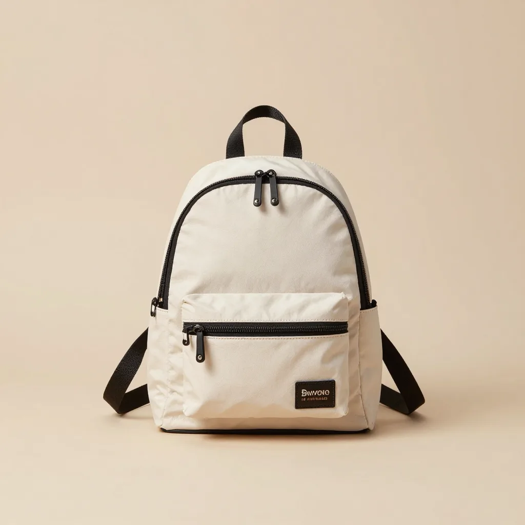 A mini mochila bag on a light background