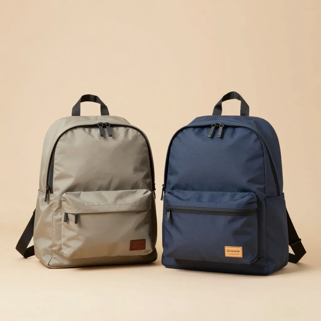 Two mochila bags on a light background